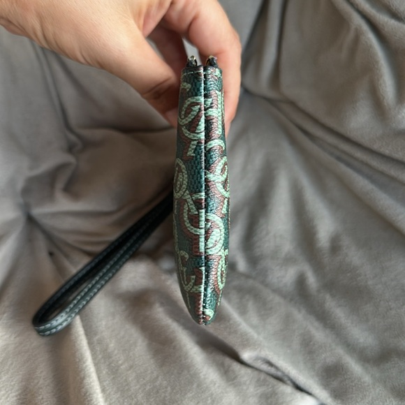 Coach Black and Green Monogram Clutch - Picture 5 of 7